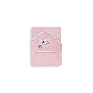 Interbaby Cape du Bain 400 GSM Coton Terry Mod&egrave;le Osito Amoroso Rose 100 x 100 cm