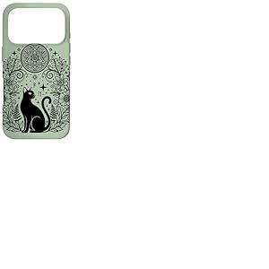 Mandala Floral avec Mandala en Forme de Chat Sorcier c&eacute;leste Coque pour iPhone 17 Pro