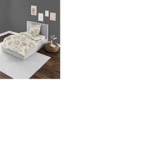 Bierbaum Parure de lit 4144 en Flanelle Fine, 100% Coton, conçue en Allemagne, Sable 80, 135 x 200 cm + 80 x 80 cm