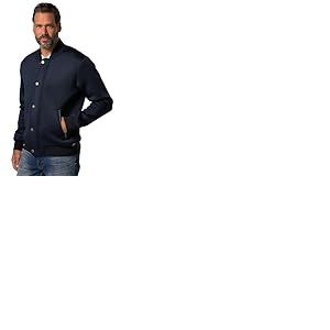 JP 1880 Hommes Grandes Tailles L-8XL Veste en Tissu Cuba, col Esprit Blouson Teddy am&eacute;ricain, Fermeture &agrave; glissi&egrave;re Bleu Marine L 823654130-L