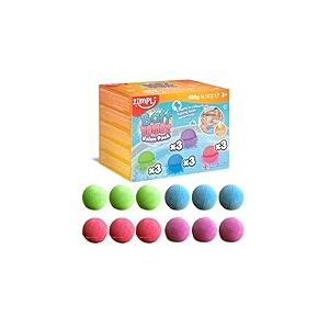 12 bombes de bain de Zimpli Kids, coffret de bombes de bain hydratantes, cadeau d'anniversaire pour enfants, décoration de sac de fête, récompenses, biologique et végétalien, fizzers de bain