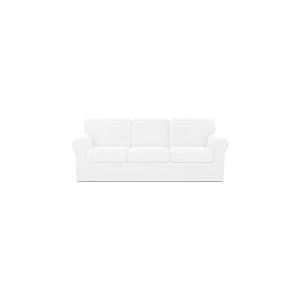 Hokway Housse de canapé Extensible avec Housse de Coussin d'assise et de Dossier - 7 pièces - Housse de canapé (3 Places, Blanc)