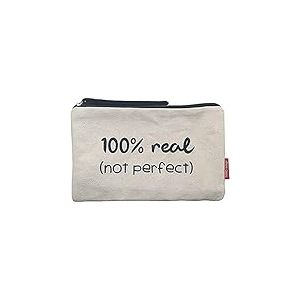 hello-bags. Trousse de toilette/Sac &agrave; main. Ext&eacute;rieur : Coton 100%. Avec fermeture &eacute;clair et doublure int&eacute;rieure. Inclue une enveloppe kraft de cadeau. &laquo; 100% REAL &raquo;. &Eacute;cru. 23 x 15,5 cm.