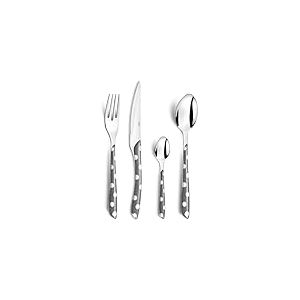 AMEFA - Ménagère 32 couverts de table pour 8 personnes - Eclat Pois - Acier inoxydable 18/0, Finition Brillante - Gris