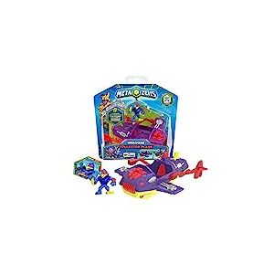 METAZELLS Imc toys METAZELLS - 910225 - Avion Collector Violet + Figurine Coortis S1 + 1 Carte déployante véhicule Jouet Cadeau pour garçons et Filles + 3 Ans