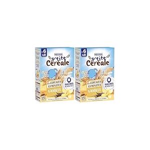 NESTLÉ BÉBÉ - P'TITE CÉRÉALE VANILLE AUX CÉRÉALES COMPLÈTES 0 SUCRES AJOUTÉS DES 6 MOIS BOÎTE 270G (Lot de 2)