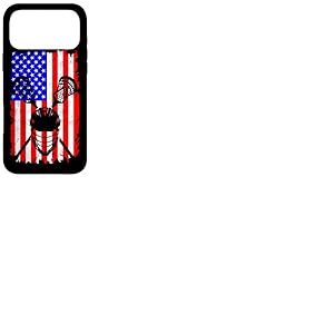 Casque et bâtons Drapeau américain de Crosse Coque pour iPhone 17 Pro Max