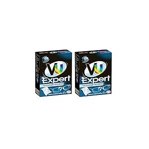 VU Expert – Nettoyant Optique – 20 Lingettes – Lingettes Nettoyantes Lunettes Microfibre – Nettoie et respecte tous les verres (Lot de 2)