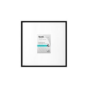 Americanflat Cadre photo noir de 40,6 x 40,6 cm – Utilisation comme cadre photo de 12,7 x 17,8 cm avec passe-partout ou cadre de 40,6 x 40,6 cm sans passe-partout – Cadre photo carré avec couverture