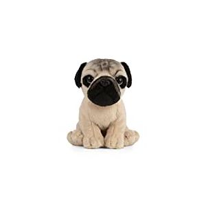 Living Nature, Peluche Chiot Carlin, Chien en Peluche Doux, Réaliste Jouets Animaux de Compagnie, Peluches Chiens à Collectionner, Doudou Chiot Carlin, Idée Cadeau pour Enfants, 16 cm