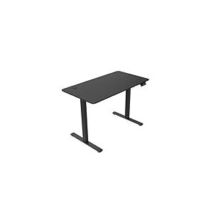 Mars Gaming MGD-ERGOPRO, Bureau à Réglage de Hauteur Électrique 73-118cm, Surface Ergonomique Fibre de Carbone, Structure Métallique, Support Casque et Gestion Câbles, Bureau Réglable 110x60cm, Noir