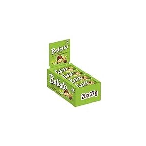 BALISTO - Barre Biscuit C&eacute;r&eacute;ales et Chocolat au Lait Muesli - 20 x 37g - Go&ucirc;t Noisettes Raisins - Boite de Barres Chocolat&eacute;es - Grand Format - 740g