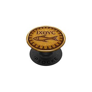 Ichthys Poisson Symbole Embl&egrave;me Chr&eacute;tien Pr&eacute;coce pour J&eacute;sus Christ PopSockets PopGrip Adh&eacute;sif