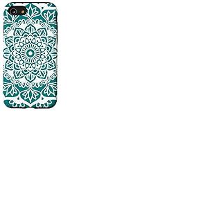 Sarcelle Mandala Fleur Turquoise Vert G&eacute;om&eacute;trique Zen Art Coque pour iPhone SE (2020) / 7/8