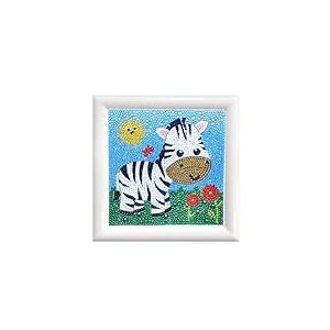 Pracht Creatives Hobby Diamond Painting Set, Tableau avec Motif zèbre et Accessoires, Set de Bricolage pour Peindre avec des Pierres Scintillantes, pour Enfants à partir de 5 Ans