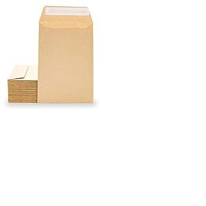 Sobres de Papel Kraft, Sobres Peque&ntilde;os Tira de Silicona para Invitaciones o Bolsitas de Regalo de invitados de Boda. Medida 100x145mm. Sobres para joyas o semillas &middot; m-office (500 uds)