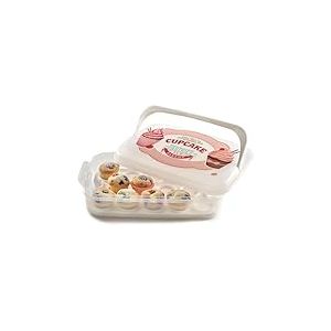 Snips, Porte-cupcakes 7 L Blanc, Porte-bonbons, Conteneur décoré avec plateau, Fabriqué en Italie