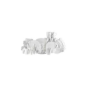 CreaTable, 22537, Série Square City Line, service de vaisselle 62 pièces, ensemble de services en porcelaine, compatible lave-vaisselle et micro-ondes, production de qualité.