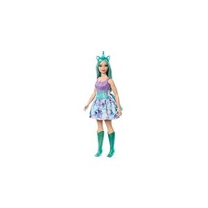 Barbie Poupées Licorne aux Cheveux colorés Fantaisie, aux Tenues avec Effet dégradé et aux Accessoires sur Le thème de la Licorne, HRR15