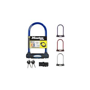 Master Lock Antivol Vélo U [A Clé] [Support de Vélo Universel] [Antivol Certifié] [Rouge, Bleu, Violet ou Argenté] 8195EURDPROCOL - Idéal pour les Vélos, Vélos Electriques, VTT et autres