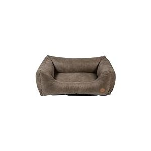 JACK AND VANILLA - Sofa pour Chien JV Classy - Panier de Couchage Durable et Tout Confort pour Chiens - Simili Cuir, Couleur Stone, M, 80 x 60 x 25 cm