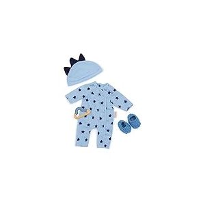LullaBaby - Ensemble de vêtements pour poupée de 36 cm - Ensemble pyjama Onesie - Chapeau avec pointes 3D, sucette, chaussons pelucheux - Jeu imaginatif - 2 ans et +
