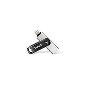 SanDisk 256Go iXpand Go Flash drive, Clé usb iphone, Pour iPhone/iPad, PC et Mac, Connecteurs Lightning Libérez facilement de l'espace sur votre iPhone, Sauvegardez automatiquement vos photos et Vidéo