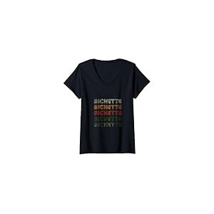 Femme Love Heart Bichette Tee Grunge Vintage Style Bichette Noir T-Shirt avec Col en V