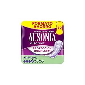 Ausonia Discreet Lot de 72 serviettes hygiéniques normales pour femme, protection complète*, discrétion incroyable