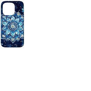 Esthétique Mandala Summer Blue Beachy Retro Fleur Coque pour iPhone 15 Pro