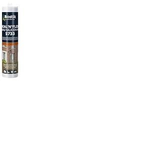 BOSTIK S733 Seal'n´Flex Silicone de construction en silicone universel neutre, résistant à la moisissure, élasticité permanente, compatible avec la peinture, pour l'intérieur et l'extérieur, 300 ml