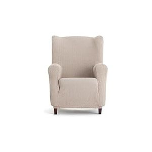ECOMMERC3 Housse bi-élastique pour Fauteuil à Oreilles Super élastique - Housse de Fauteuil à Oreilles Couleur Lin Adaptable, Respirante et Facile à Placer avec des mousses de Fixation et des