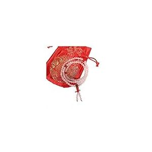 lachineuse - Bracelet-Collier Mala Bouddhiste - Quartz Rose - 108 Perles de 5 mm - Ø 55 cm - Traditions Bouddha - Bijou Chapelet Bouddhiste - Pochette Satinée Offerte - Idée Cadeau Asie