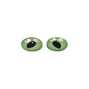 Rayher Yeux de chat, yeux en plastique à coudre ø 10 mm 10pcs vert/noir, 8902700