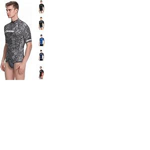 Cressi Rash Guard Haute de Combinaison en Tissu très élastique spéciale, Manches Longues et Courtes, Protection Solaire UV (UPF) 50+ Homme, Camouflage Noir, XXL