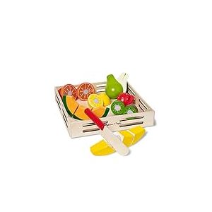 Melissa & Doug - Ensemble de d&eacute;coupe de Fruits - Jouet pour Enfants d&rsquo;Aliments, Caisse en Bois, 17 pi&egrave;ces, Excellent Cadeau pour Filles et gar&ccedil;ons - Parfait pour des Enfants de 3, 4 et 5 Ans