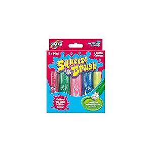Galt Toys, Squeeze 'n Brush - 5 Glitter Colours, Brush Tipped Paint Pens, Ages 3 Years Plus