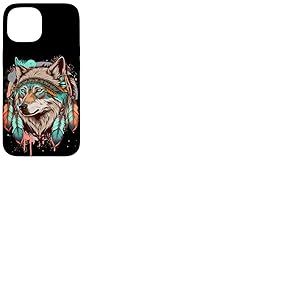 Loup Aquarelle Motif sud-Ouest Loups Tribaux Coque pour iPhone 15