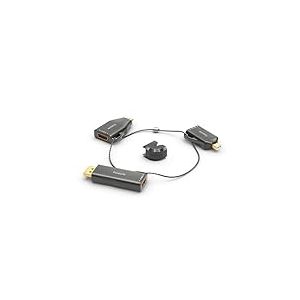 PureLink, Kit Adaptateur HDMI Bague DisplayPort Mini DisplayPort et USB-C vers HDMI R&eacute;solution 1080p Antivol Contacts plaqu&eacute;s Or Noir
