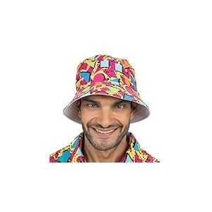 Chaks - Chapeau bob r&eacute;tro au look des ann&eacute;es 80-90, chapeau de p&ecirc;cheur avec protection UV, accessoire color&eacute; pour les festivals et les f&ecirc;tes
