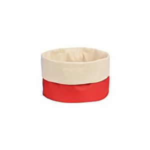 Premier Housewares 1901095 Panier à Pain en Polyester/Coton Crème/Rouge