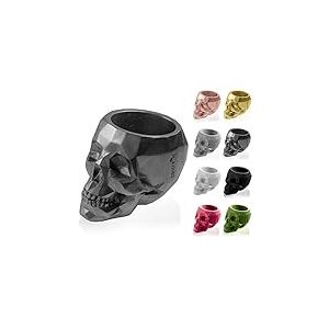 CONCRETTE Pot de Fleurs en Ciment, Cache-Pot en béton, tête de Mort Low Poly, Ø 5 cm, Ø 7,6 cm, Ø 11 cm, Ø 24 cm, 17 Couleurs 5907699078158 Acier
