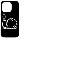Dessin d'une Boule de Bowling et d'une quille Coque pour iPhone 15 Pro