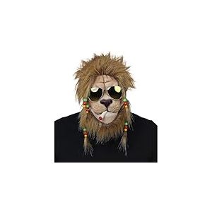 Widmann 03302 Masque Cooler Rasta Lion avec Peluche Mixte - Adulte, Marron