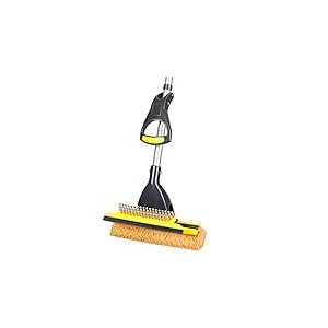 Yocada Vadrouille &eacute;ponge Mop Accueil Commercial Utilisation Tuile Sol Salle de Bains Garage Nettoyage avec Raclette et Extensible T&eacute;lescopique Long Manche 41&rdquo;-53&rdquo; Facilement Essorage