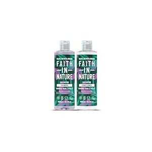 Faith In Nature Ensemble de shampoing et revitalisant naturels à la lavande et au géranium, nourrissant, végétalien et non testé sur les animaux, sans SLS ni parabens, pour cheveux normaux à secs, 400 ml (lot de 2)