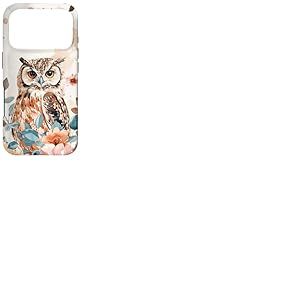 Hibou Aquarelle Fleurs Hibou Faune Nature Animal Coque pour iPhone 17 Pro