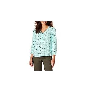 Amazon Essentials Chemise &agrave; Manches 3/4 boutonn&eacute;e pour Femme, Chemisier Ample &agrave; col en V, Bleu Turquoise, Taille XXL