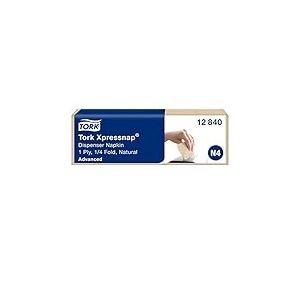 Tork Xpressnap® Serviettes Enchevêtrées Naturelles pour Distributeur N4, Advanced, Pliage 1/4 1 pli, 21,3 cm x 33 cm cm, 1125 Serviettes, 12840, Bleu