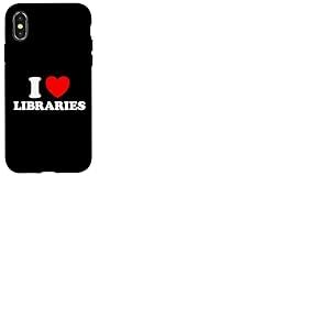 I Love Library Support d'&eacute;tag&egrave;re publique Humoristique pour Lecture Coque pour iPhone X/XS